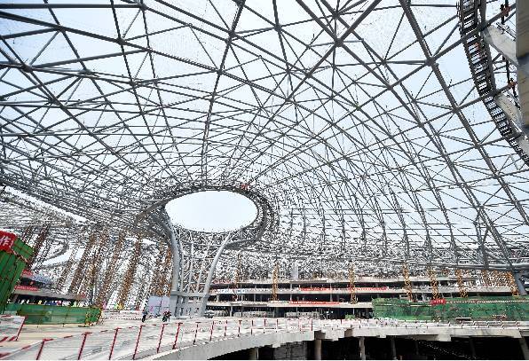 从新机场钢结构封顶看网架施工图识图