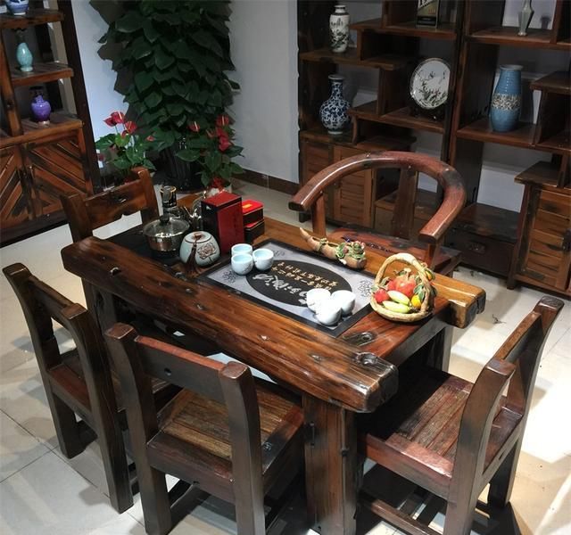 古红木实木功夫茶桌雕刻精致理想喝茶的家具